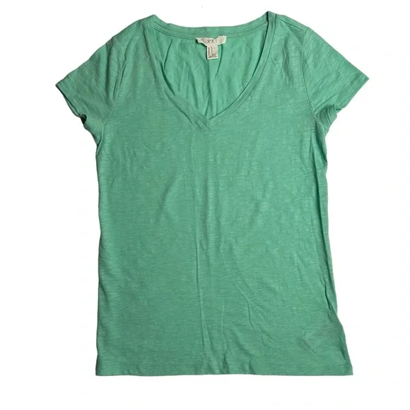 XXI Womens V Neck Green T Shirt Small